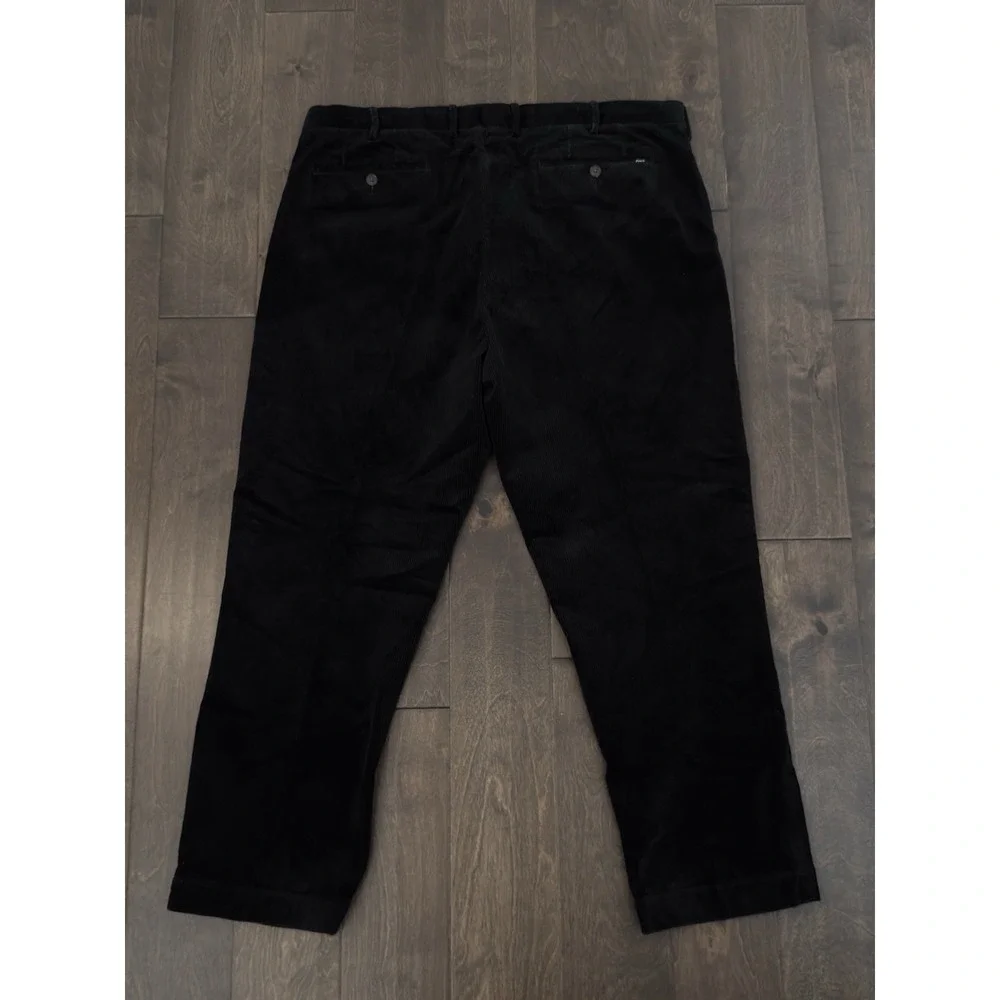 Polo Ralph Lauren Mens Black Corduroy Stretch Classic Fit Pants 40X30 Flat Front